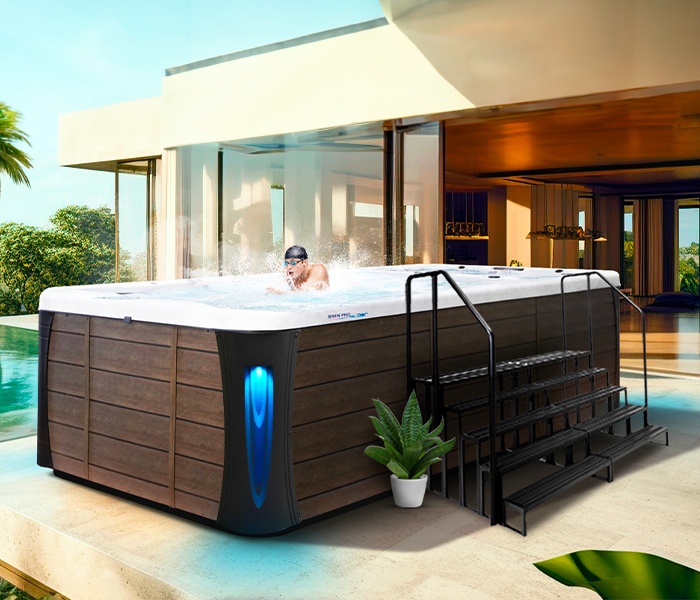 Calspas hot tub being used in a family setting - Waldorf