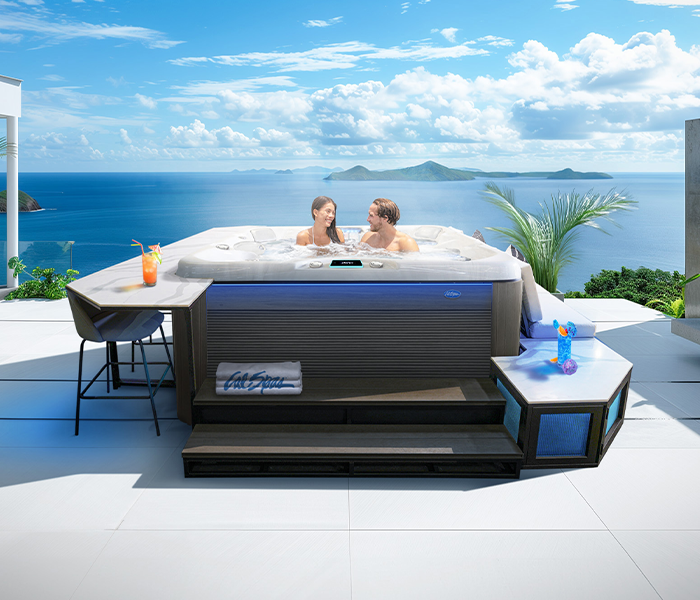 Calspas hot tub being used in a family setting - Waldorf